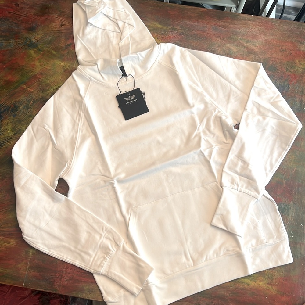 Cordova white hoodie Diamond collab size S 🆕 raglan long sleeve cotton NWT